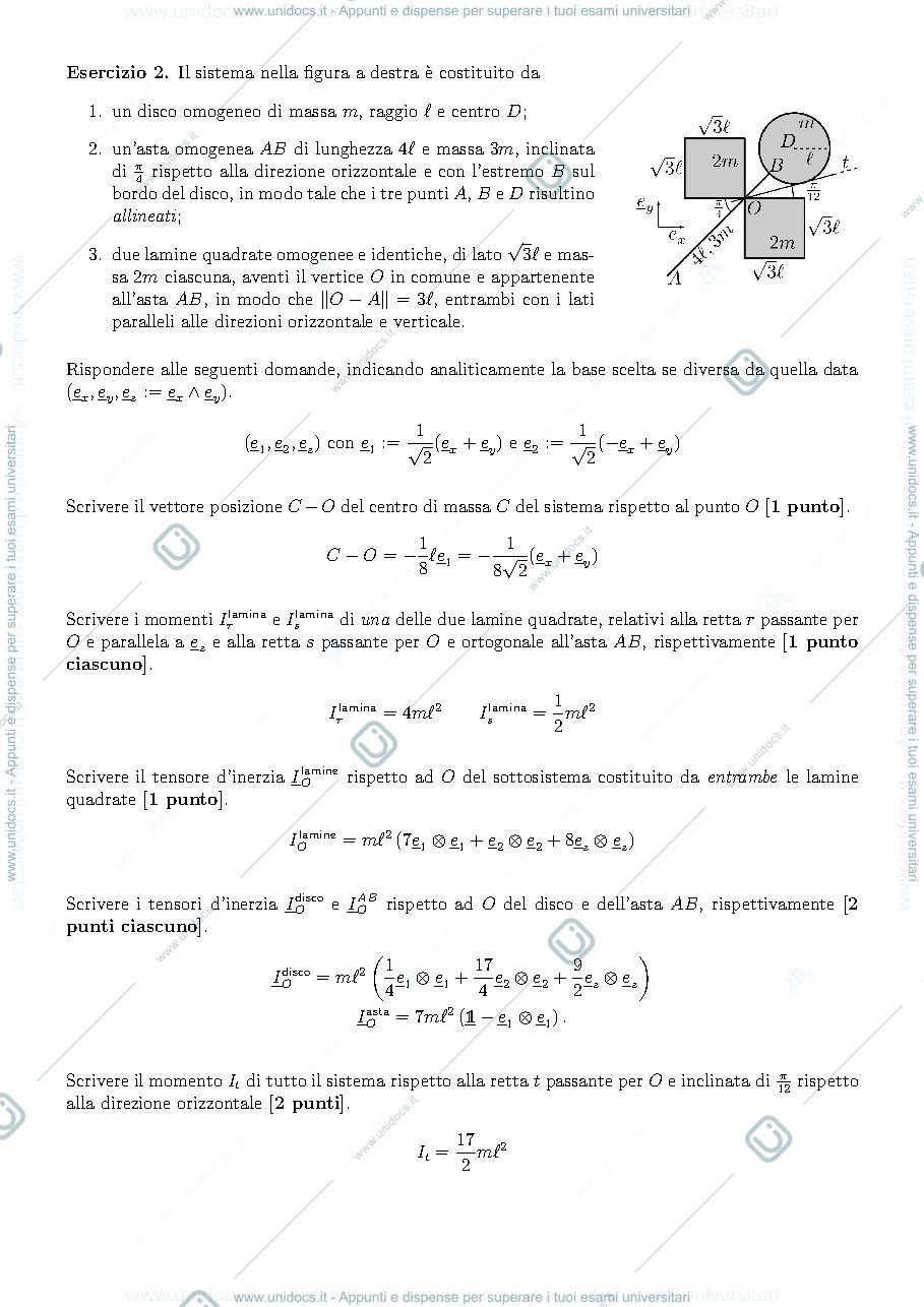 Anteprima pagina 2 — Esame di meccanica razionale