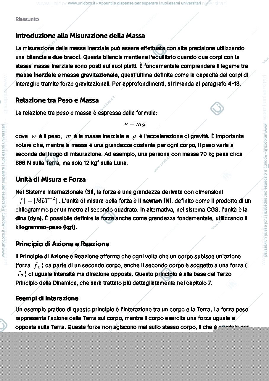 Anteprima pagina 1 — Massa gravitazionale e forza