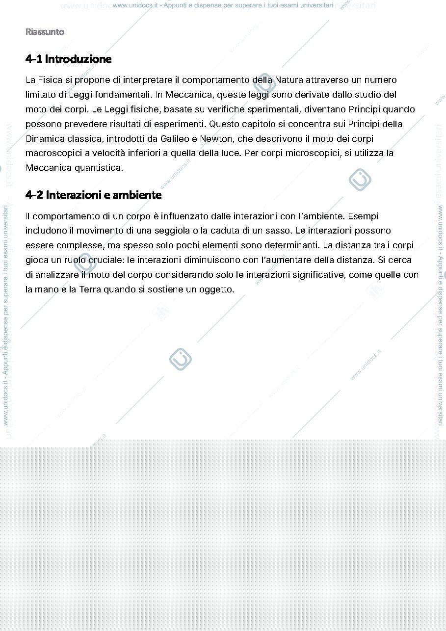 Anteprima pagina 1 — I Principi della dinamica