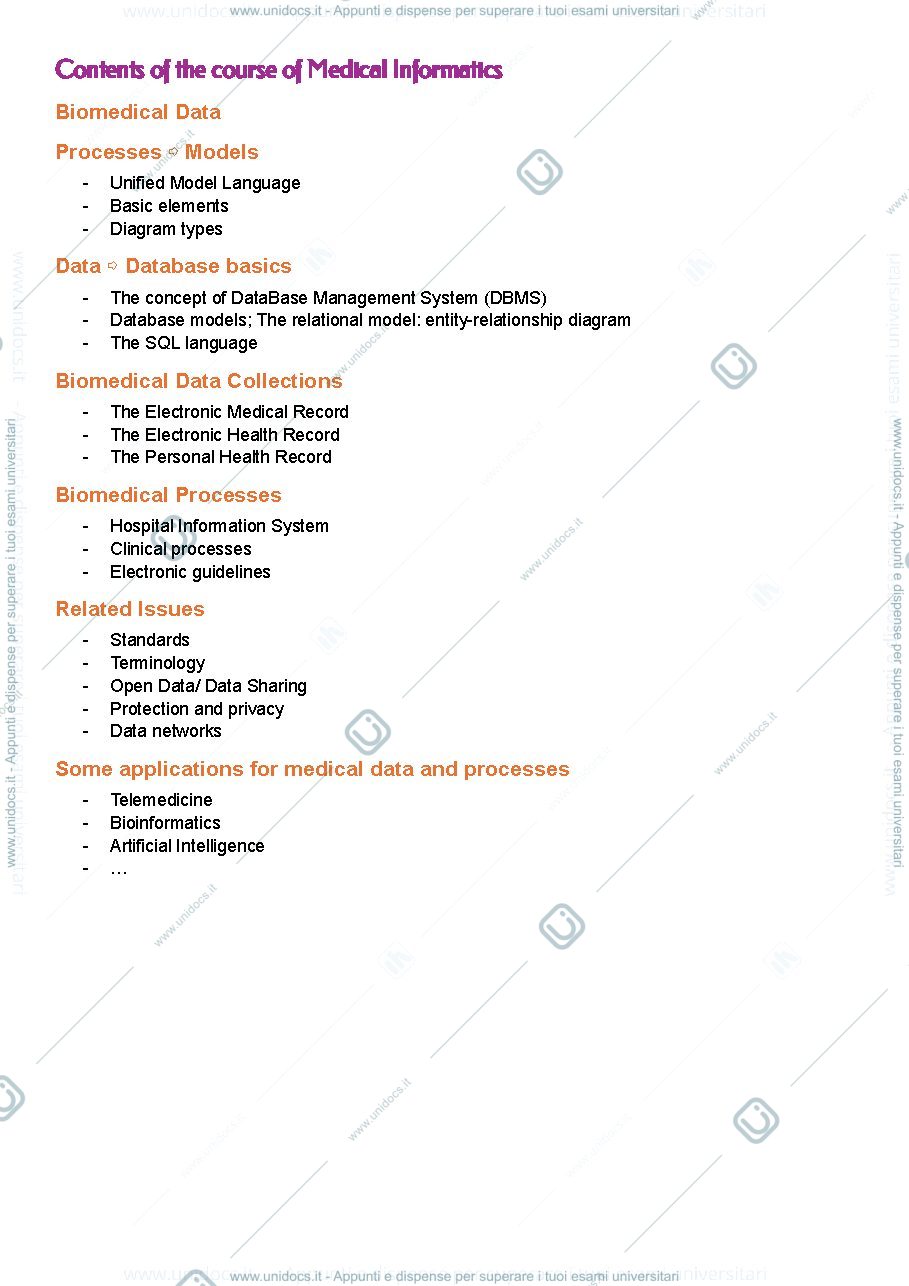 Anteprima pagina 3 — Medical Informatics -notes