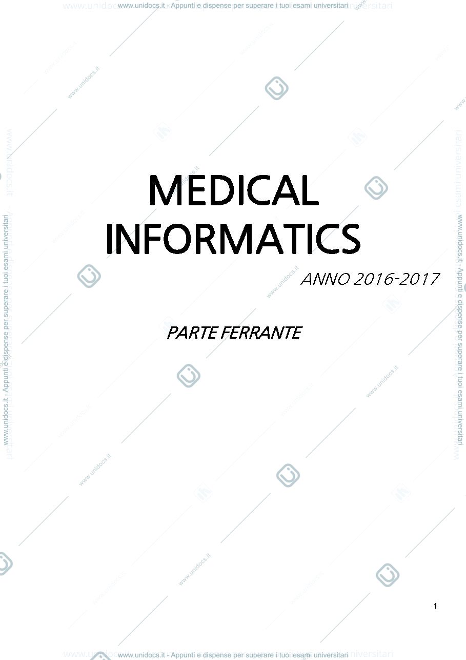 Anteprima pagina 1 — Medical Informatics