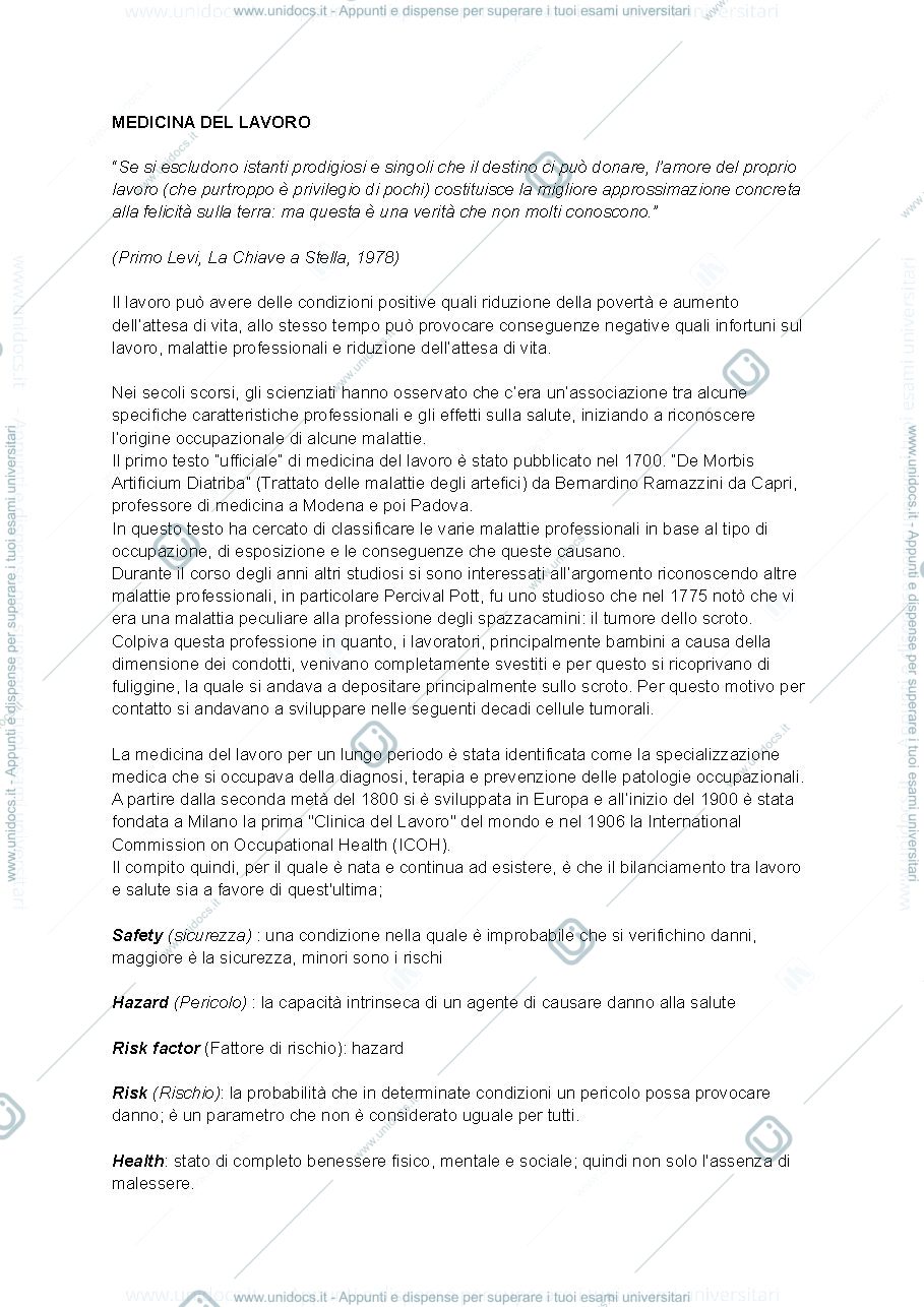 Anteprima pagina 1 — Medicina del lavoro 