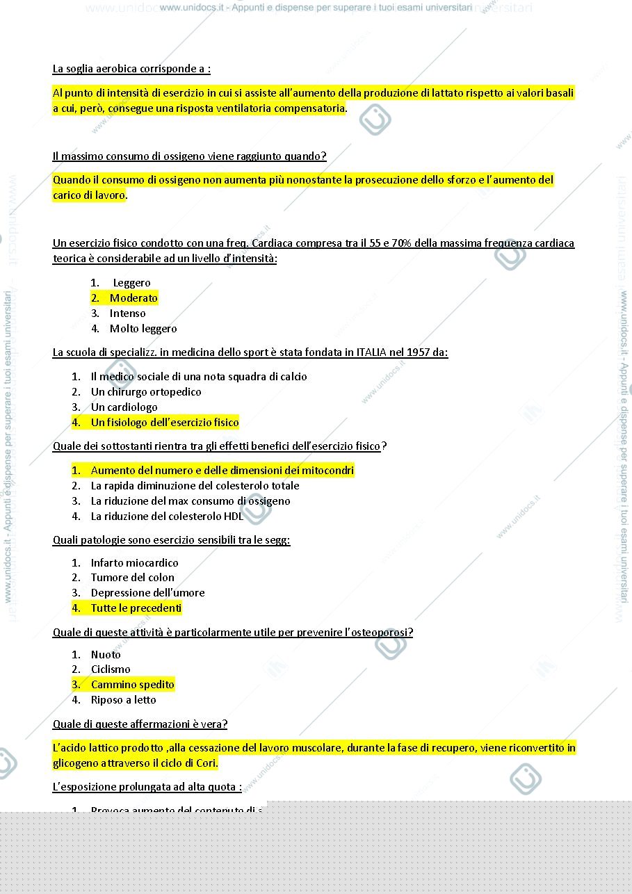 Anteprima pagina 2 — Domande esame medicina dello sport
