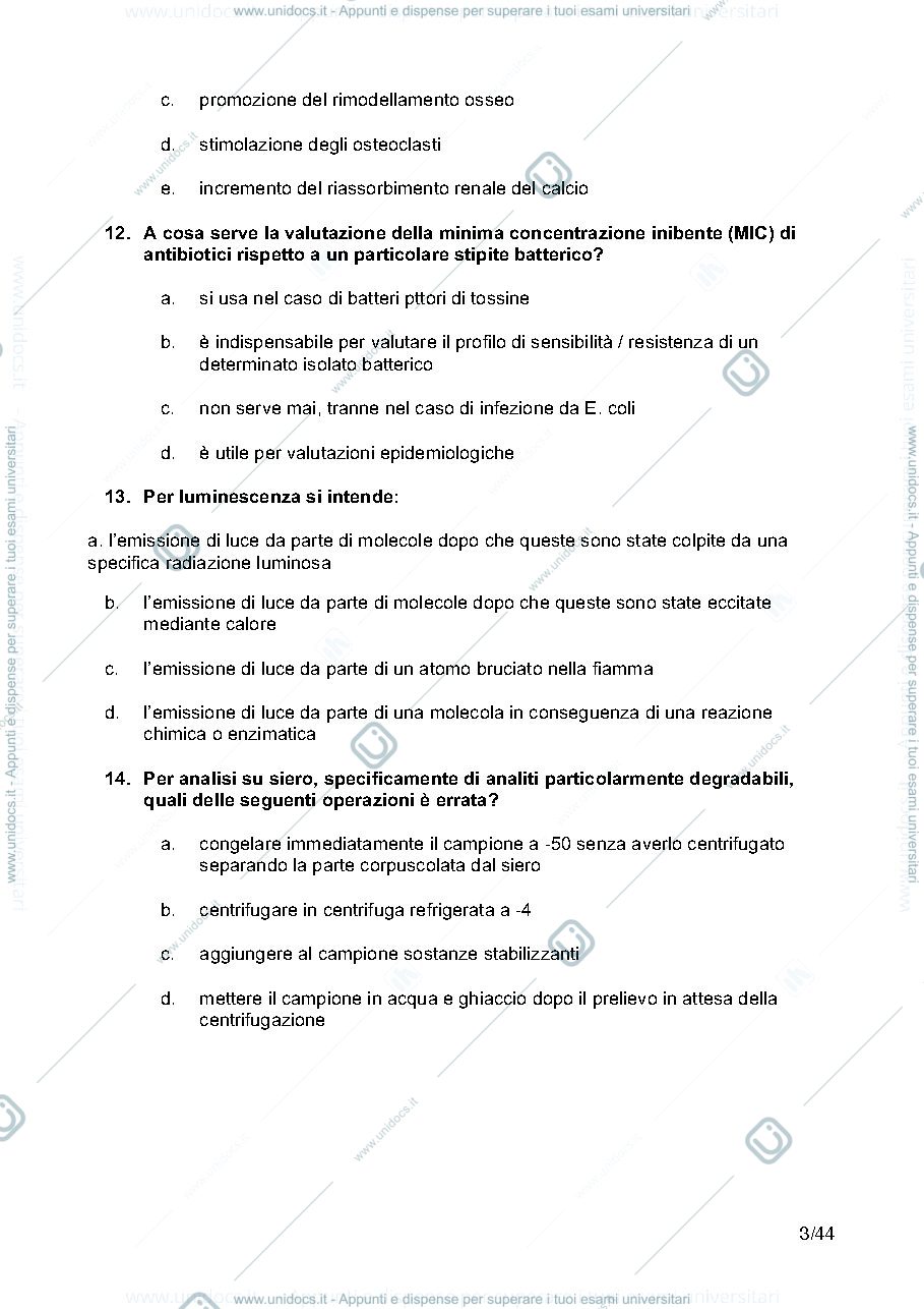 Anteprima pagina 3 — domande Medicina di Laboratorio