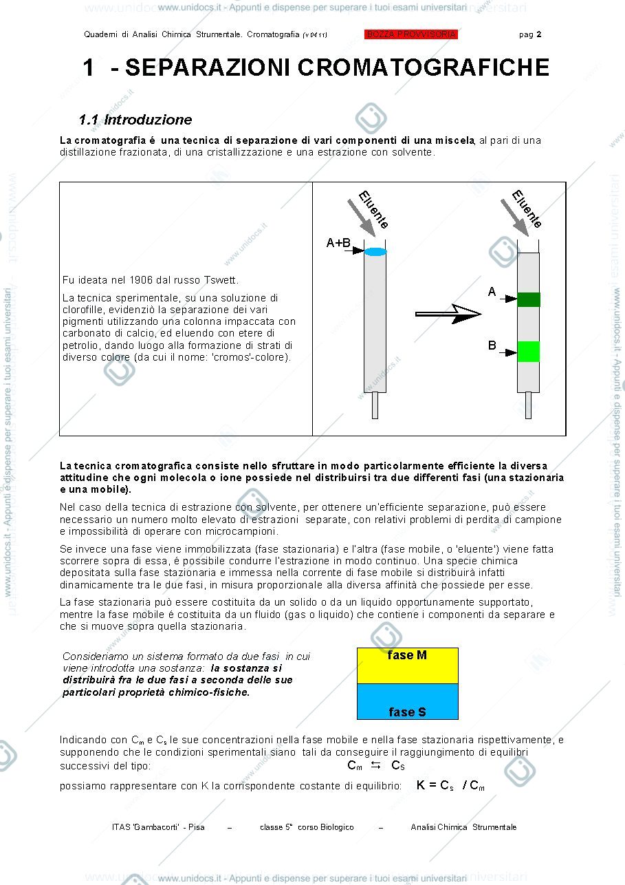 Anteprima pagina 2 — tecniche cromatografiche