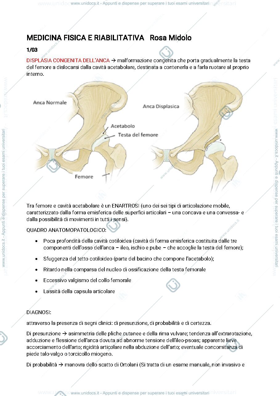 Anteprima pagina 1 — Patologie del piede e displasia anca