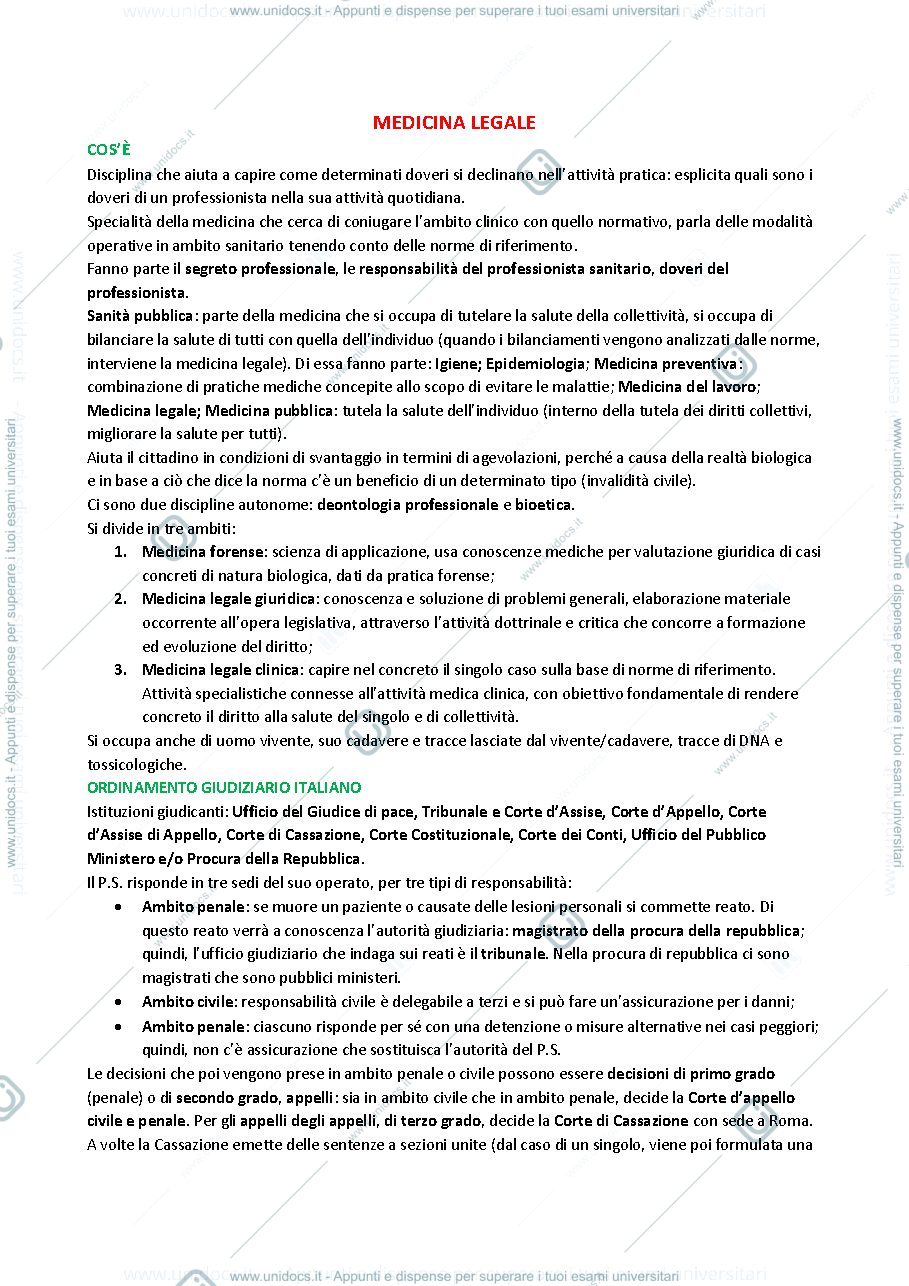 Anteprima pagina 1 — Medicina legale