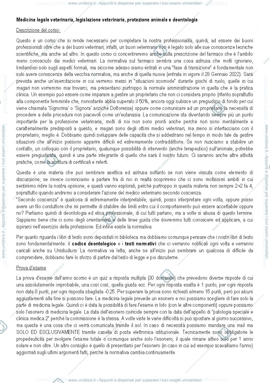 Anteprima pagina 1 — Medicina legale 