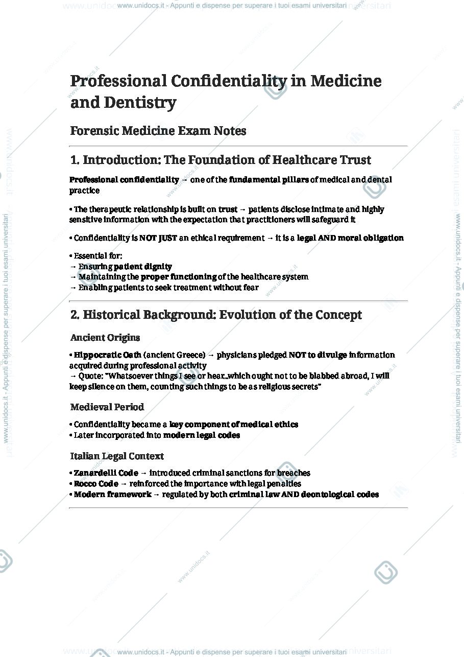 Anteprima pagina 1 — Professional Con dentiality in Medicine and Dentistry