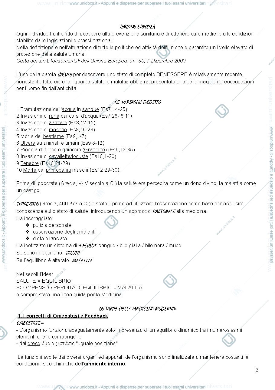 Anteprima pagina 2 — Medicina sociale riassunto PowerPoint 