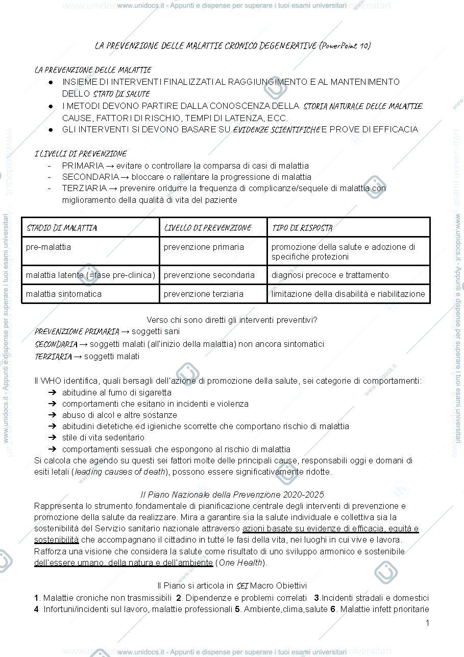 Anteprima pagina 1 — Medicina sociale PowerPoint  da 10 a 20