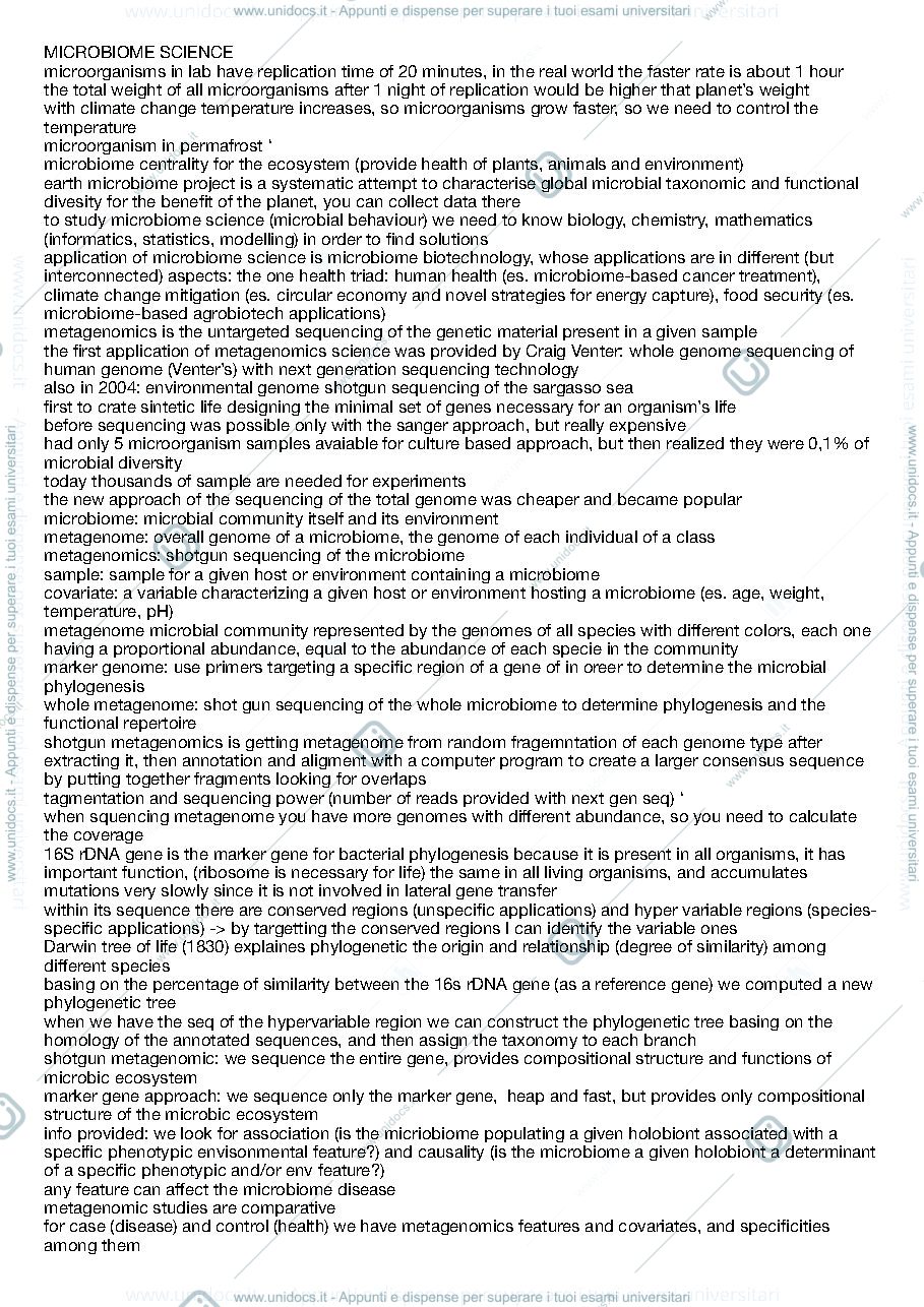 Anteprima pagina 1 — first lessons of metagenomics