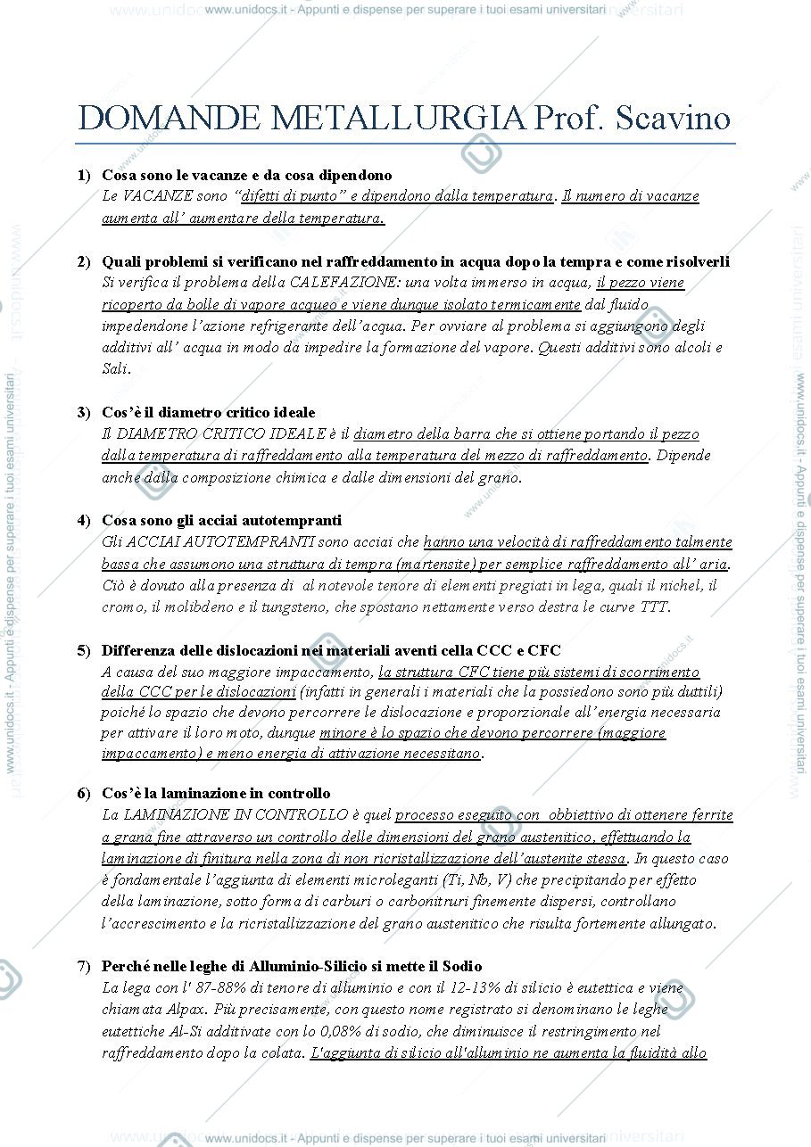 Anteprima pagina 1 — Domande Esame