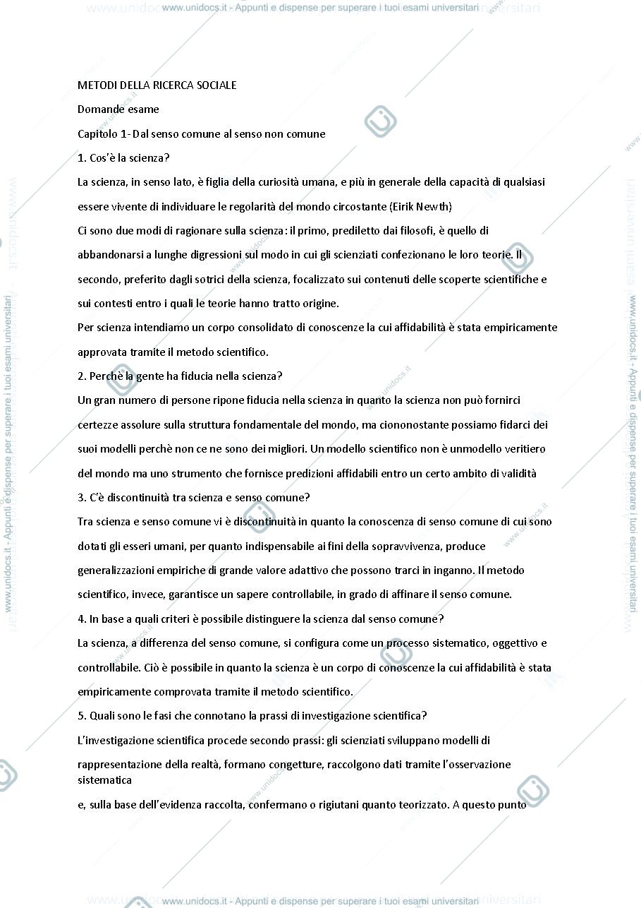 Anteprima pagina 1 — Domande esame