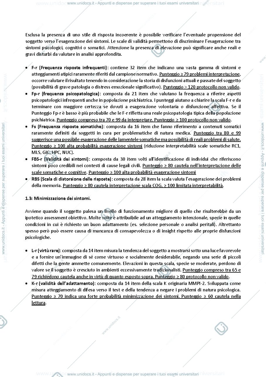 Anteprima pagina 2 — Sintesi scale mmpi 