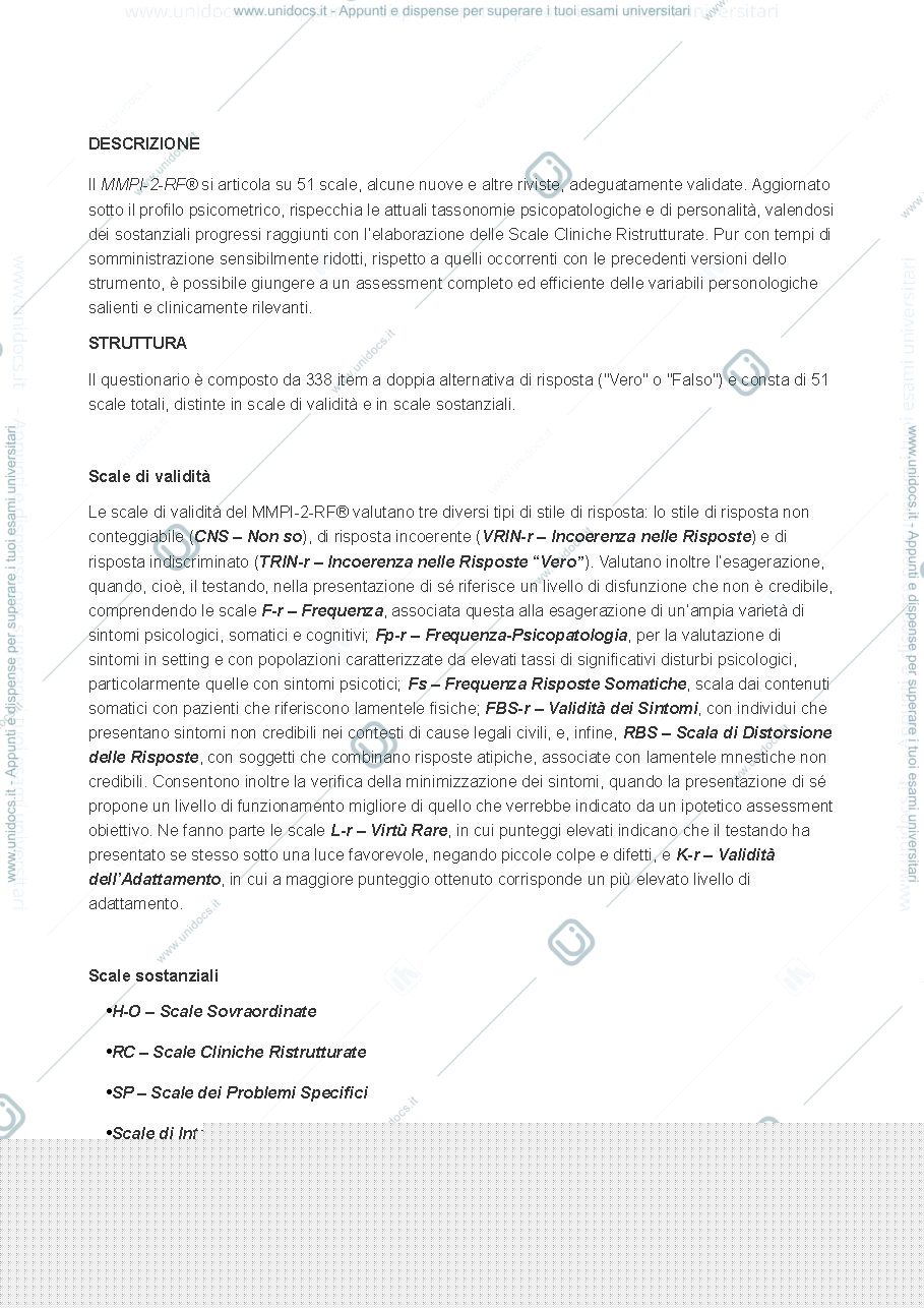 Anteprima pagina 1 — MMPI-II