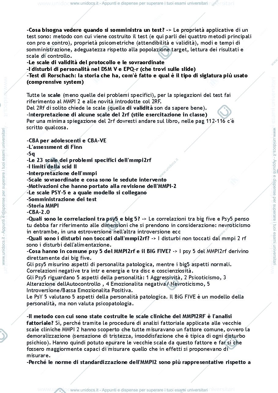 Anteprima pagina 2 — Domande esame Metodi della Valutazione Clinica 