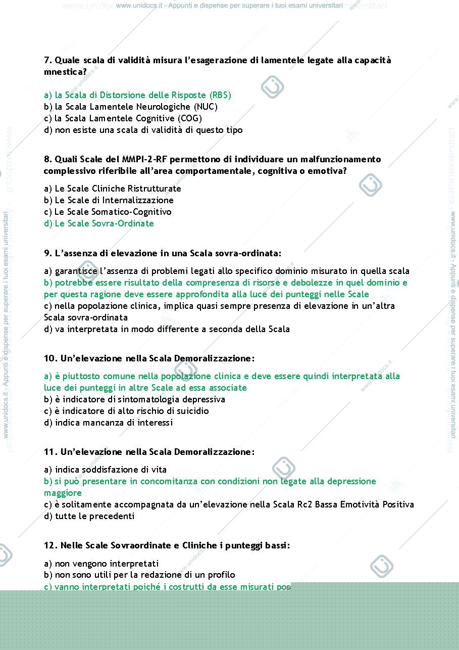 Anteprima pagina 2 — Fac-simile compitino Metodi della Valutazione Clinica