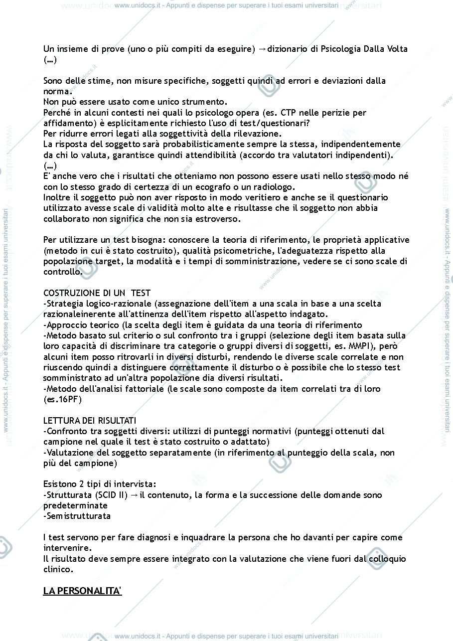 Anteprima pagina 3 — Appunti Metodi della Valutazione in Psicologia Clinica