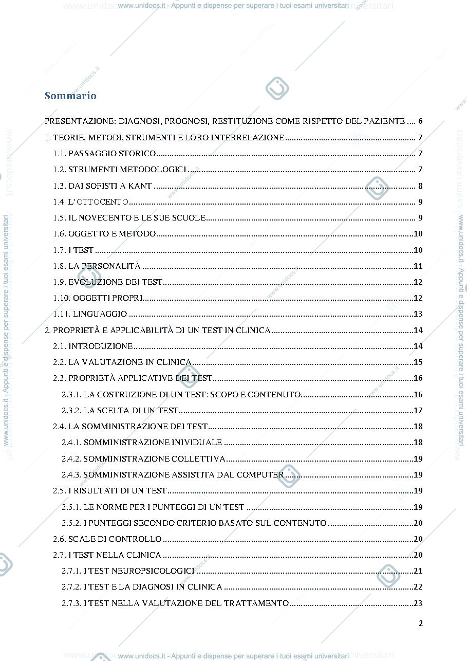 Anteprima pagina 2 — Riassunto "I Test di Personalità - Qualità e Quantità"
