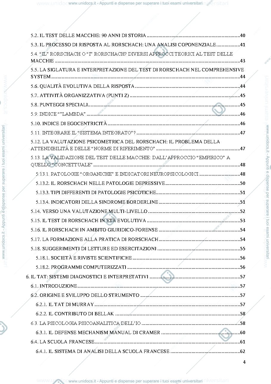 Anteprima pagina 4 — Riassunto "I Test di Personalità - Qualità e Quantità"