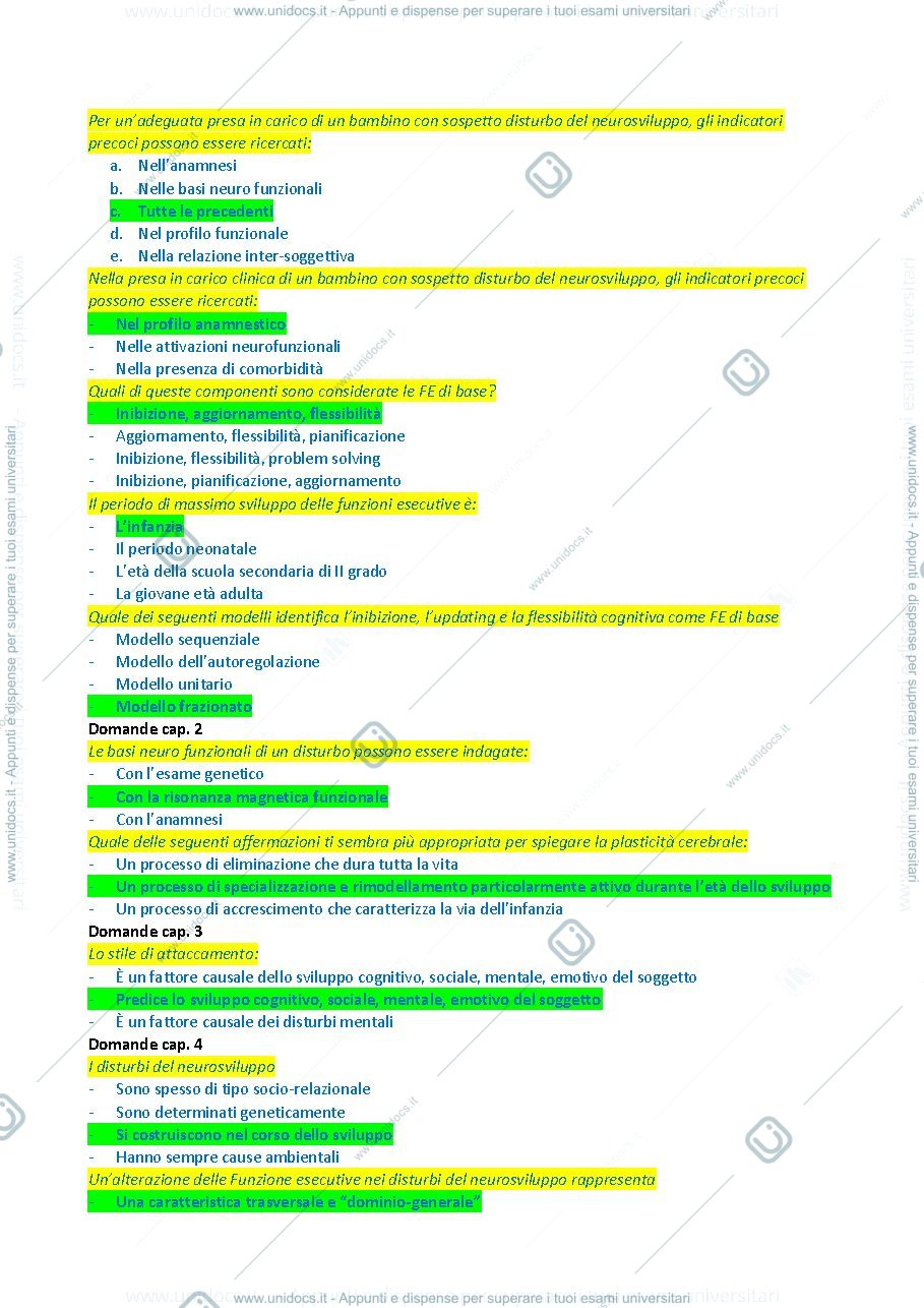 Anteprima pagina 2 — Domande Indicatori di sviluppo