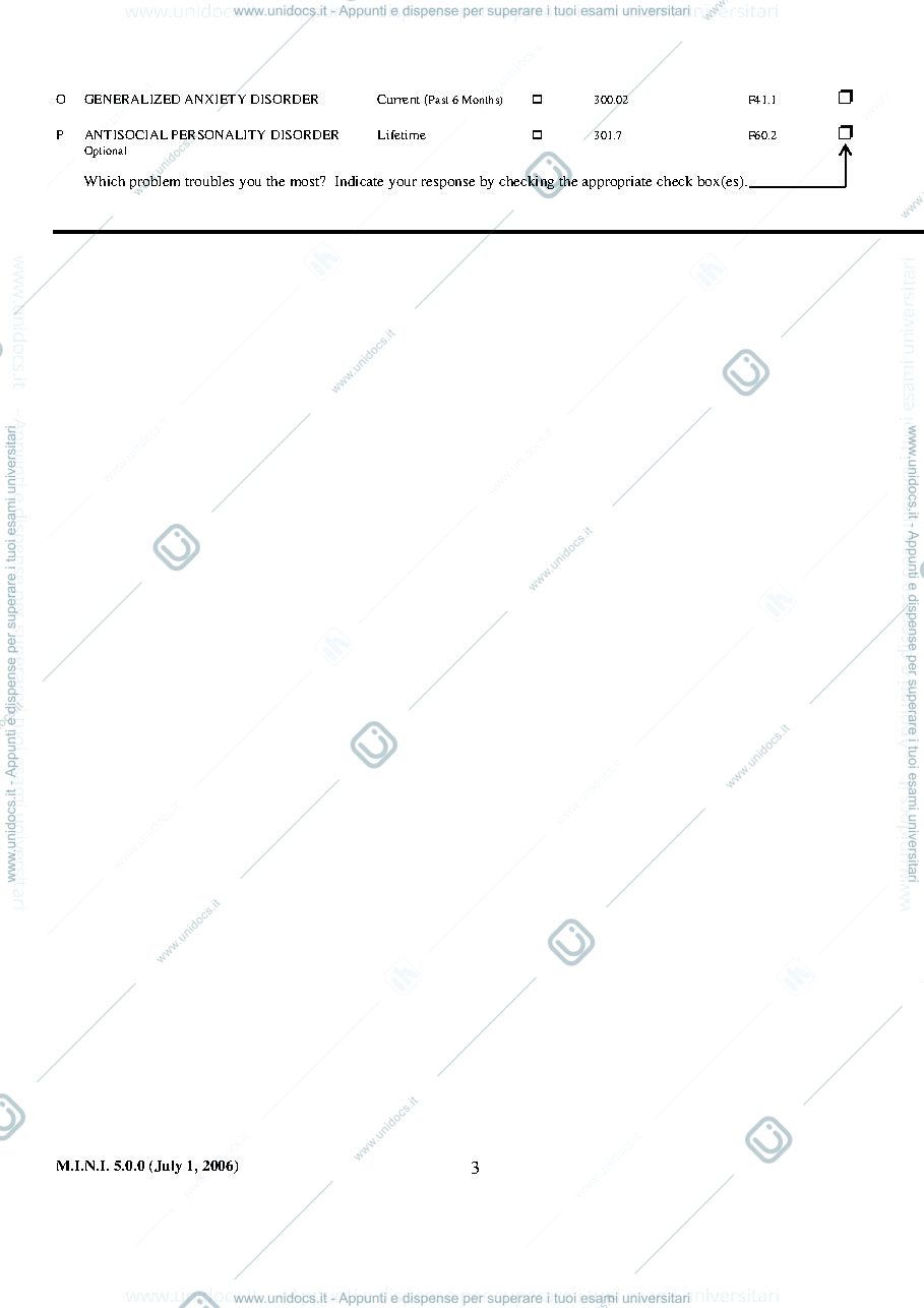 Anteprima pagina 3 — MINI INTERNATIONAL NEUROPSYCHIATRIC INTERVIEW