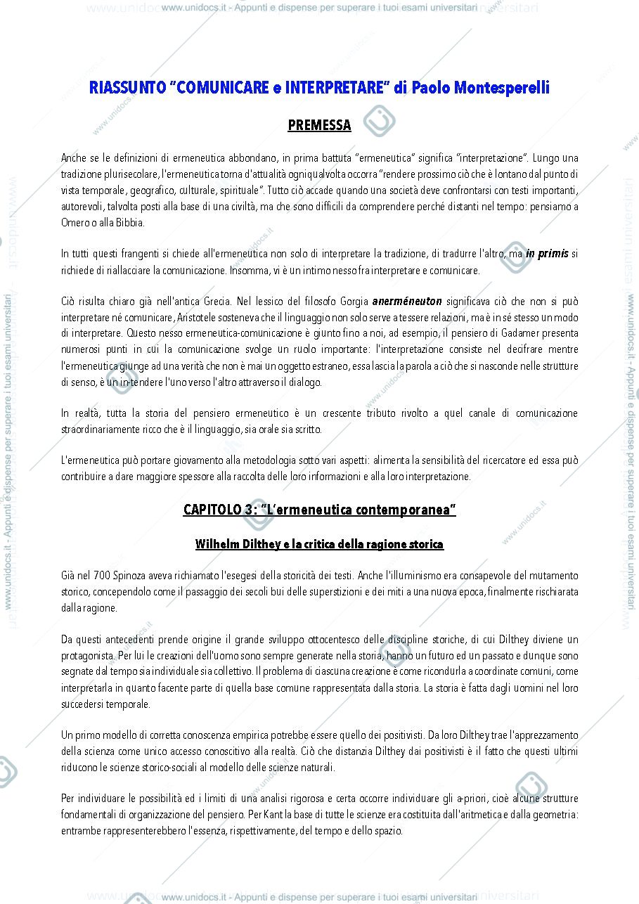 Anteprima pagina 1 — INTERPRETARE E COMUNICARE