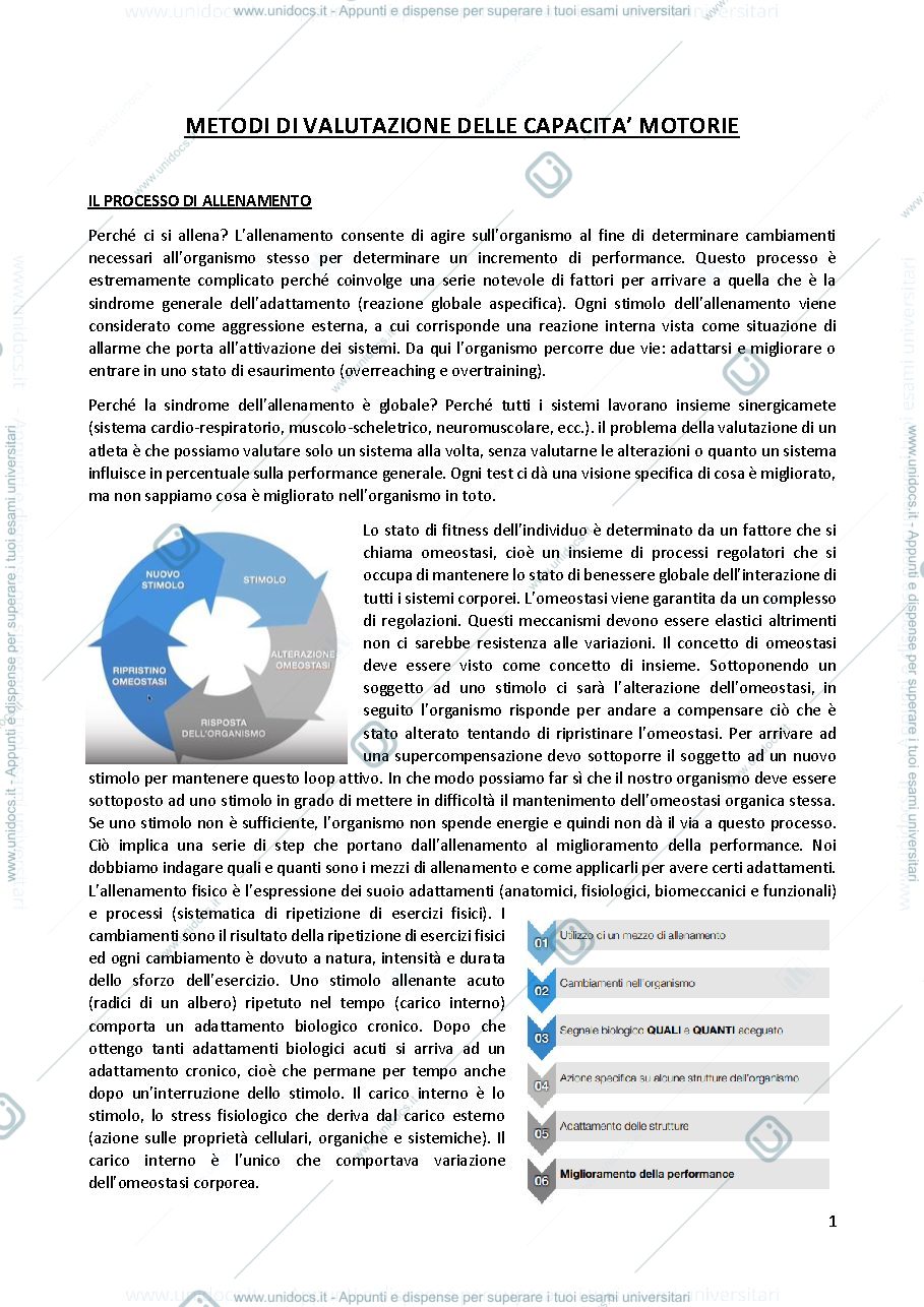 Anteprima pagina 1 — appunti metodi di valutazione