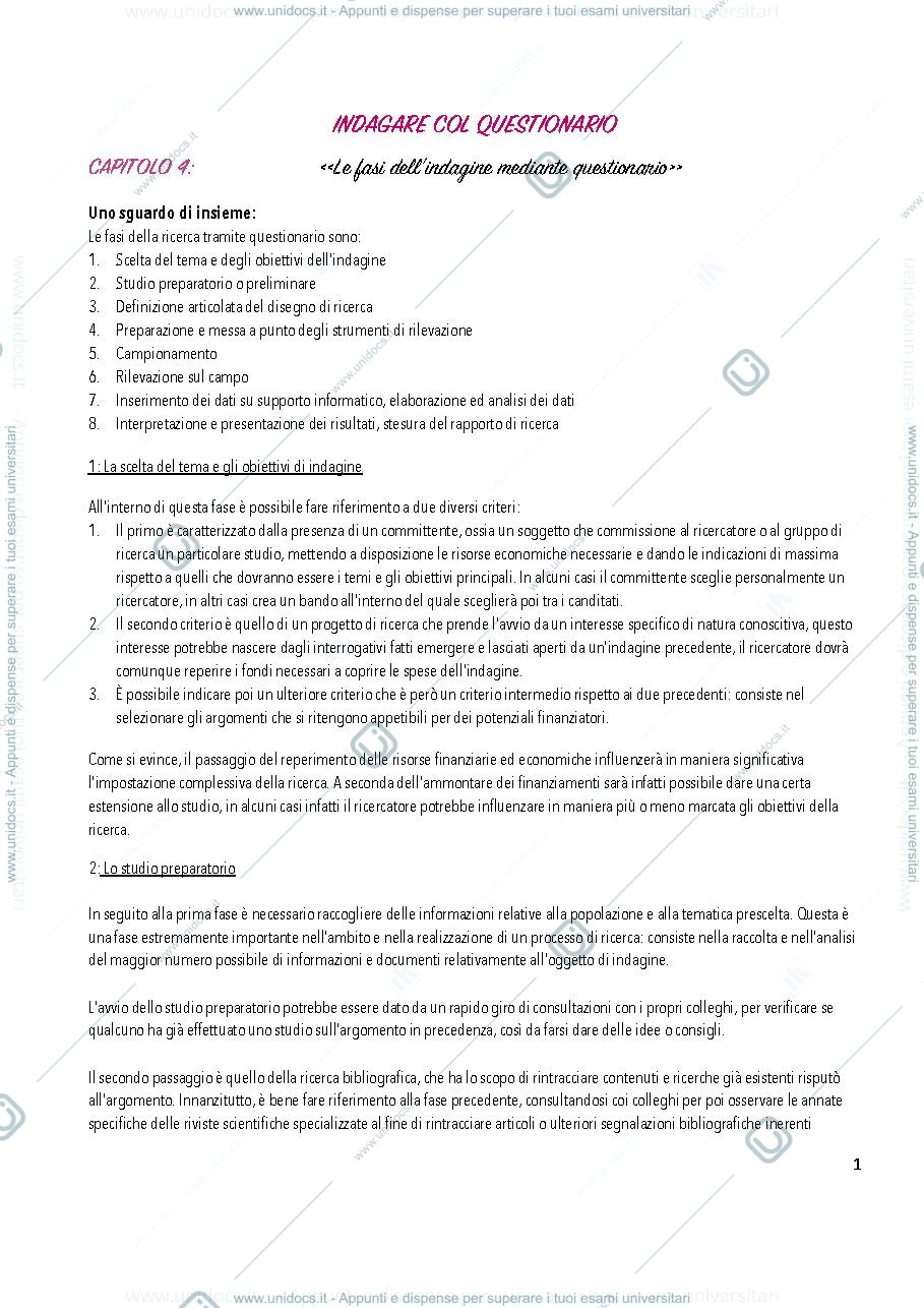 Anteprima pagina 1 — Indagare con il questionario
