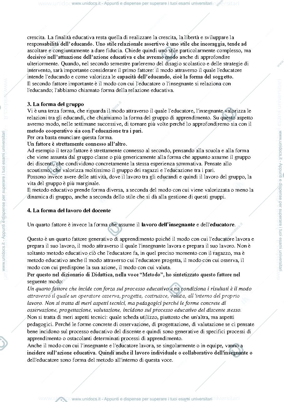 Anteprima pagina 2 — Metodi e tecniche dell'intervento educativo con i minori 1 semestre