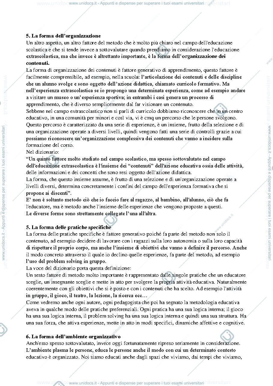 Anteprima pagina 3 — Metodi e tecniche dell'intervento educativo con i minori 1 semestre