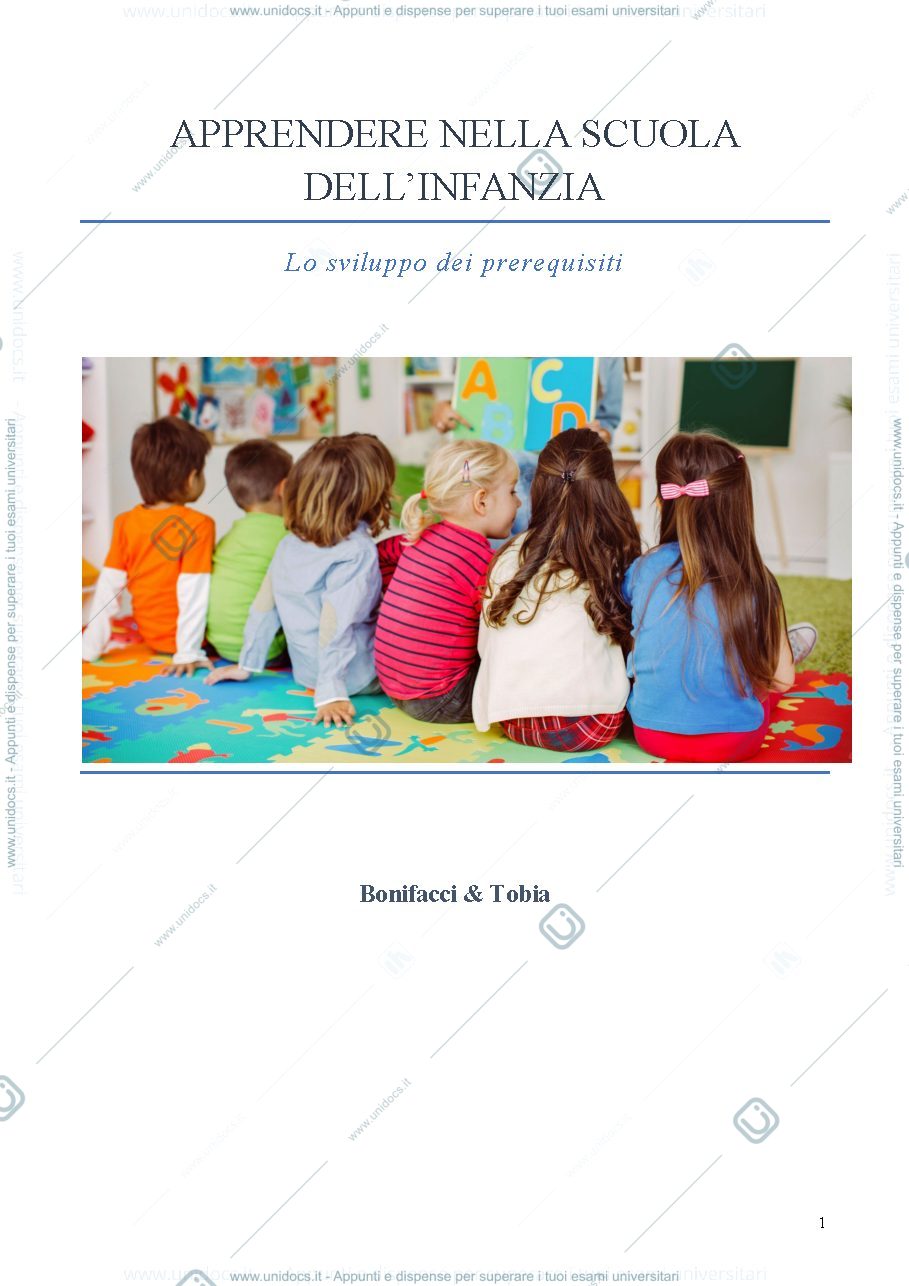 Anteprima pagina 1 — Apprendere nella scuola dell'infanzia. Lo sviluppo dei prerequisiti.