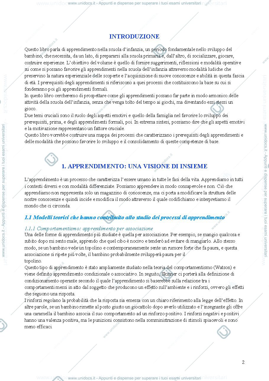 Anteprima pagina 2 — Apprendere nella scuola dell'infanzia. Lo sviluppo dei prerequisiti.