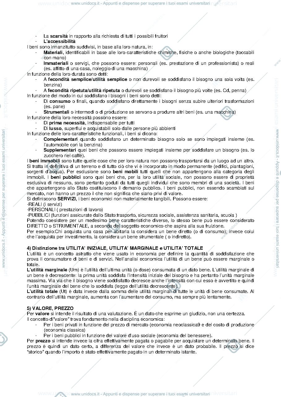 Anteprima pagina 2 — Riassunto Estimo (Campo)