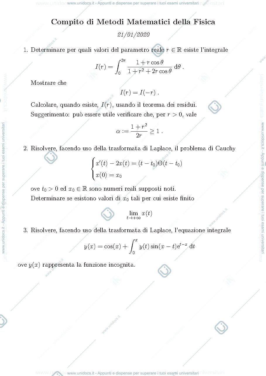 Anteprima pagina 1 — Esame scritto