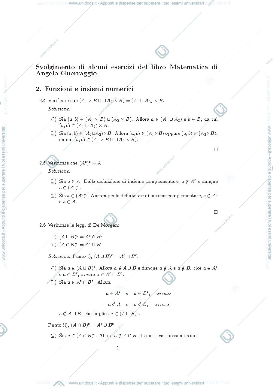 Anteprima pagina 1 — Svolgimento esercizi l-18