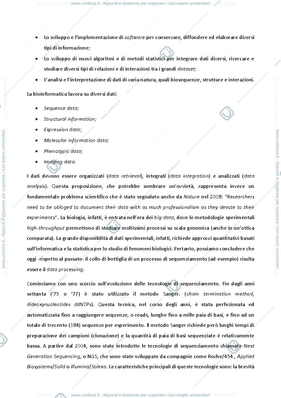 Anteprima pagina 4 — Bioinformatica