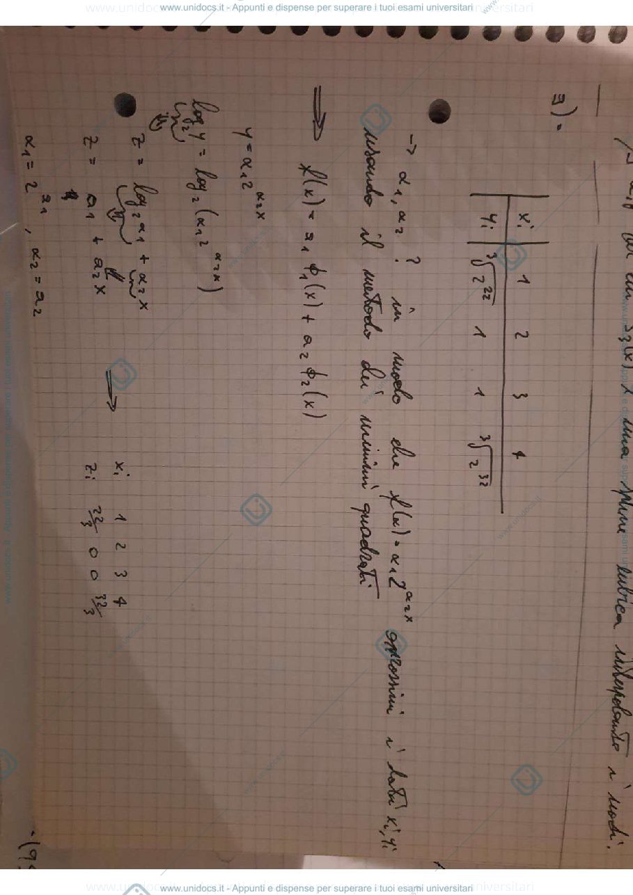 Anteprima pagina 1 — Esercizi Approssimazione Metodi Numerici
