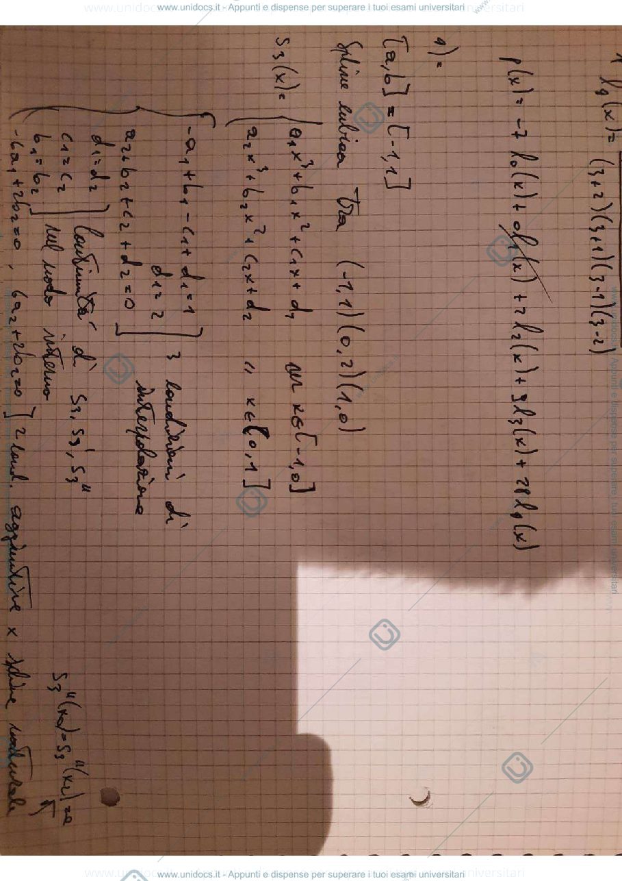 Anteprima pagina 1 — Esercizi Approssimazione Metodi Numerici
