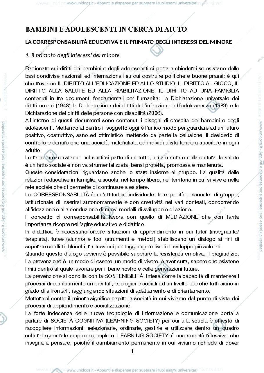 Anteprima pagina 1 — Riassunto del libro a scelta 