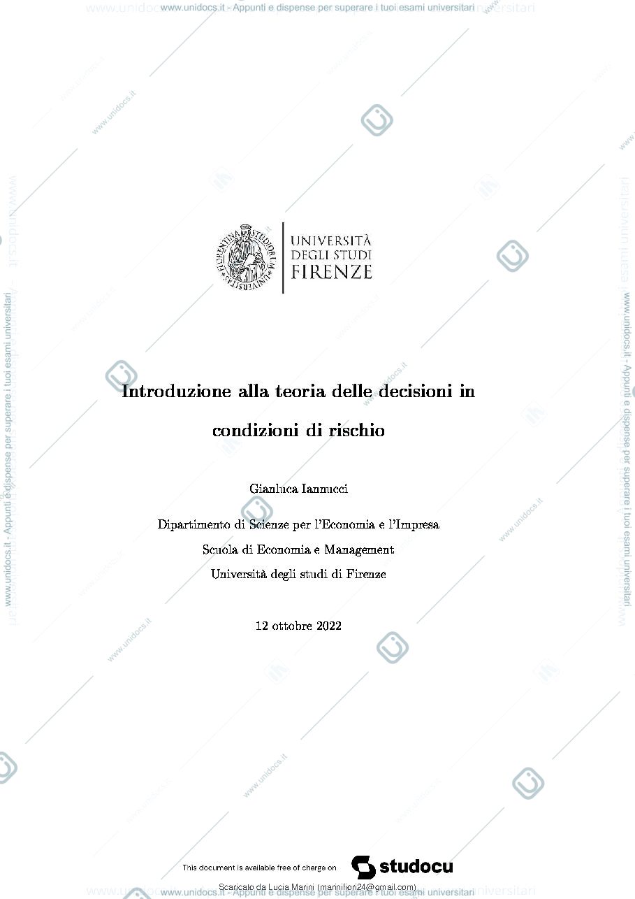 Anteprima pagina 2 — Teoria del rischio 
