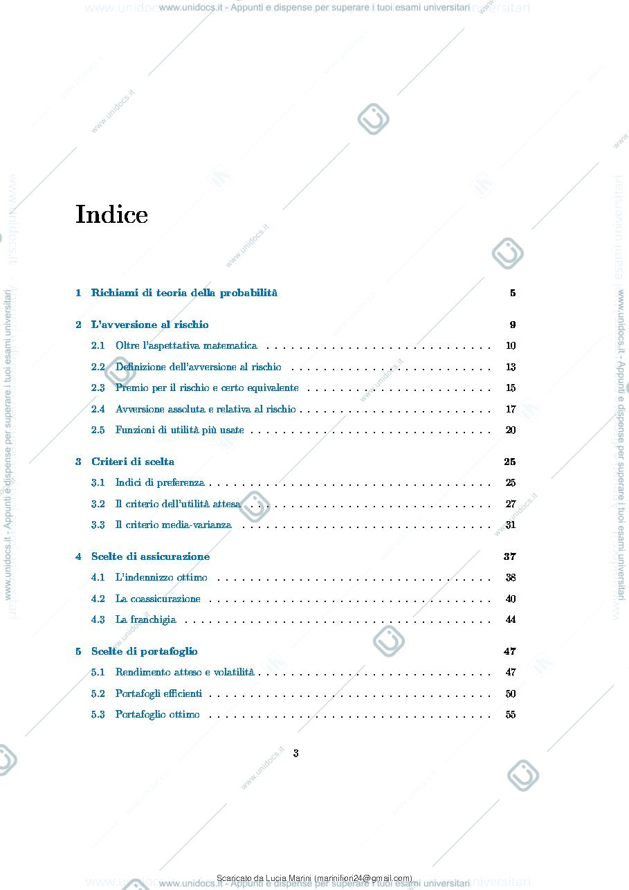 Anteprima pagina 3 — Teoria del rischio 