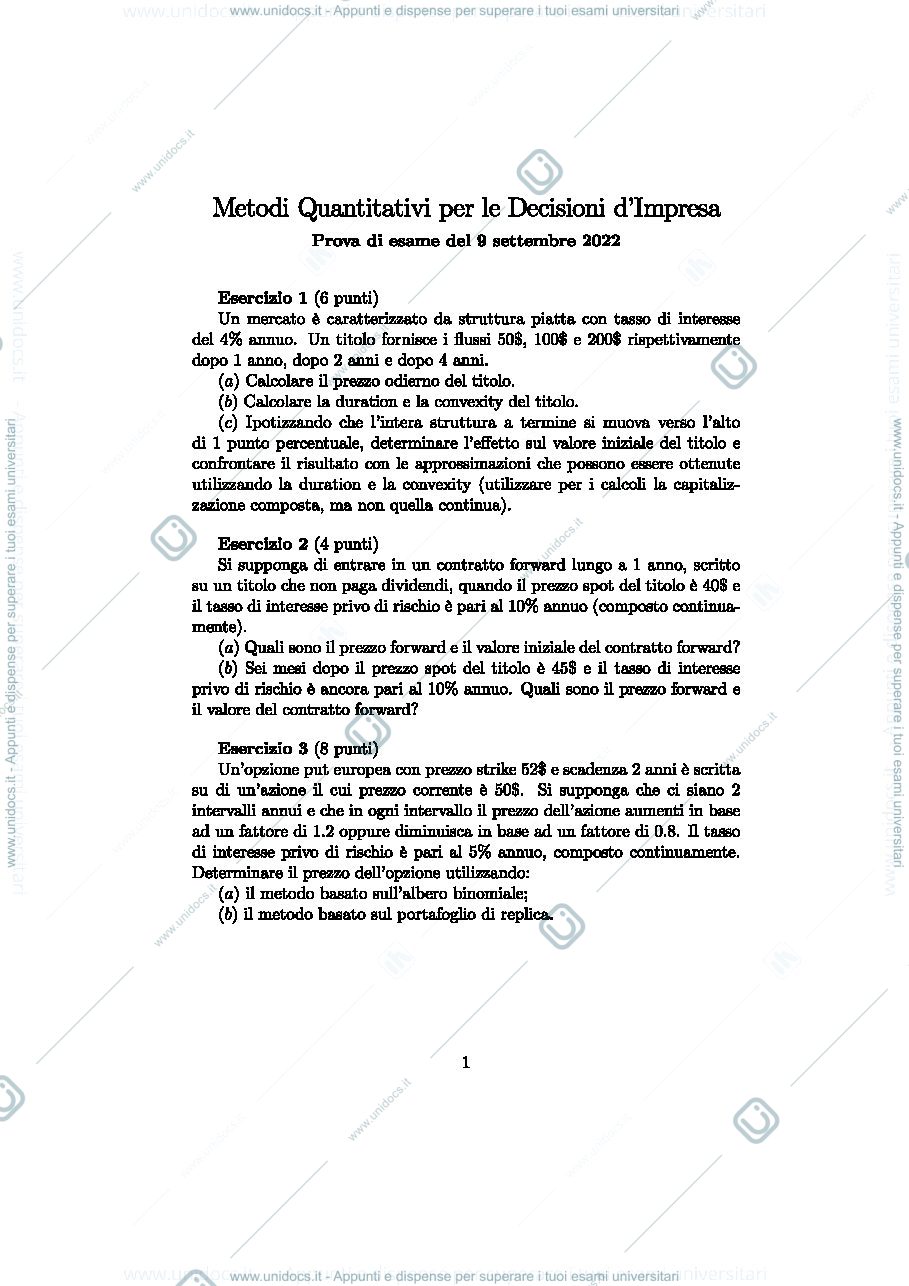 Anteprima pagina 1 — Esame del 09-09-2022