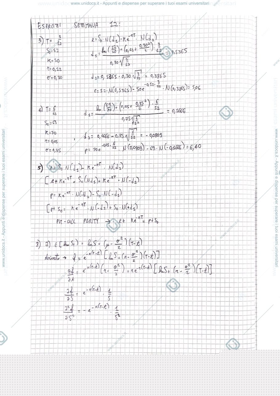 Anteprima pagina 1 — esercizi metodi quantitativi 