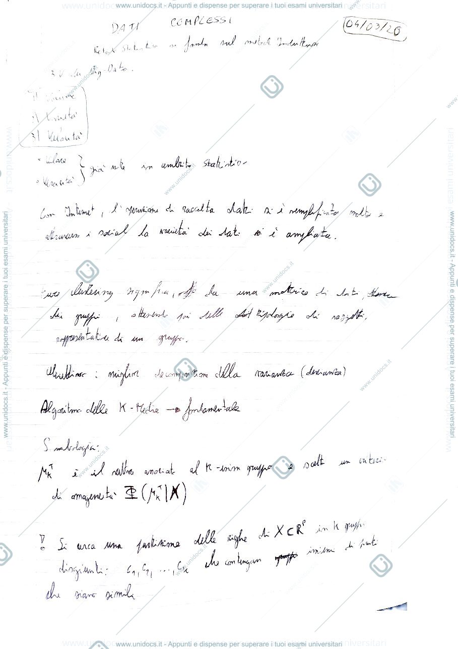 Anteprima pagina 1 — appunti dati complessi