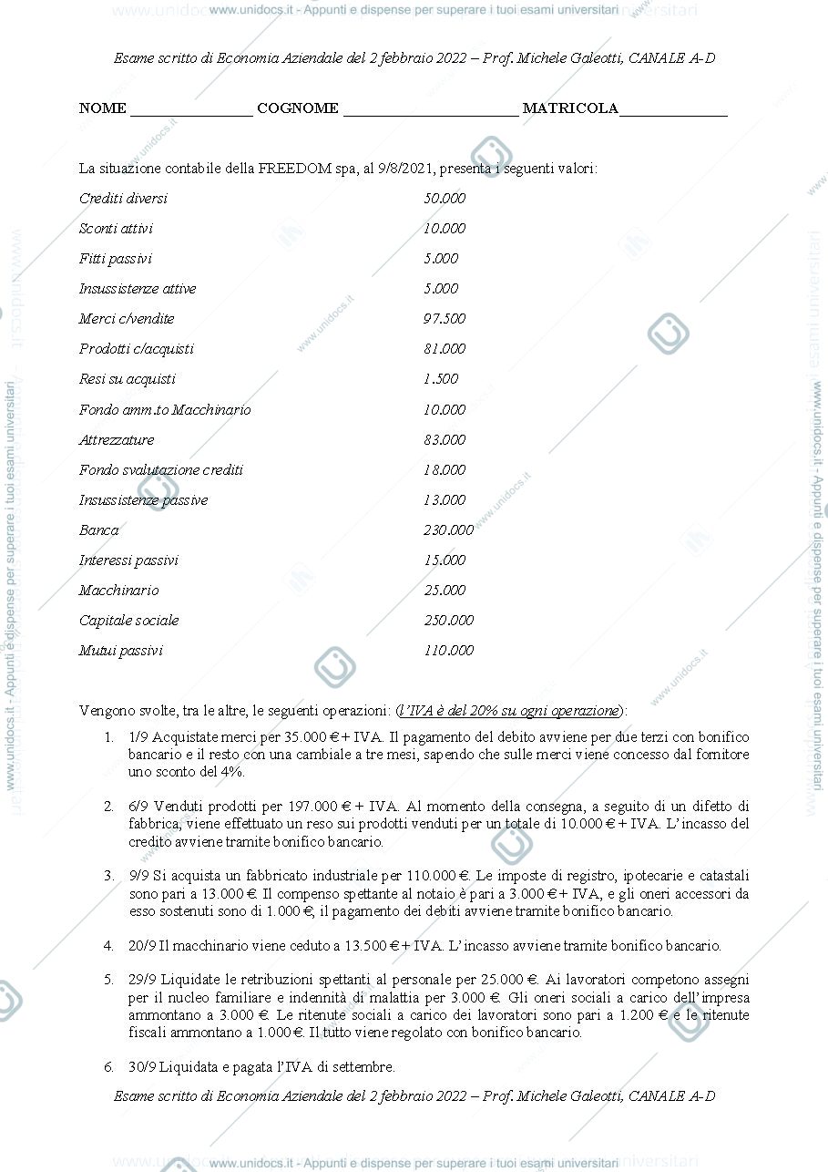 Anteprima pagina 1 — appunti mercato e opinione
