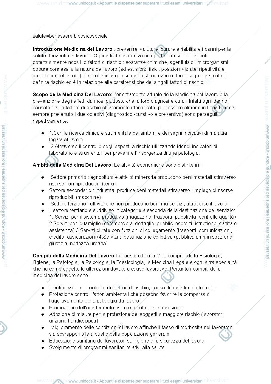 Anteprima pagina 1 — medicina del lavoro