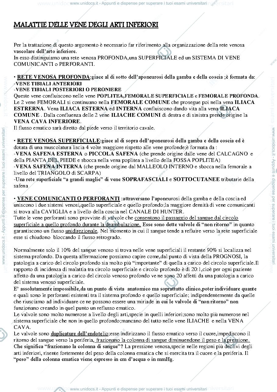 Anteprima pagina 1 — MALATTIE DELLE VENE DEGLI ARTI INFERIORI