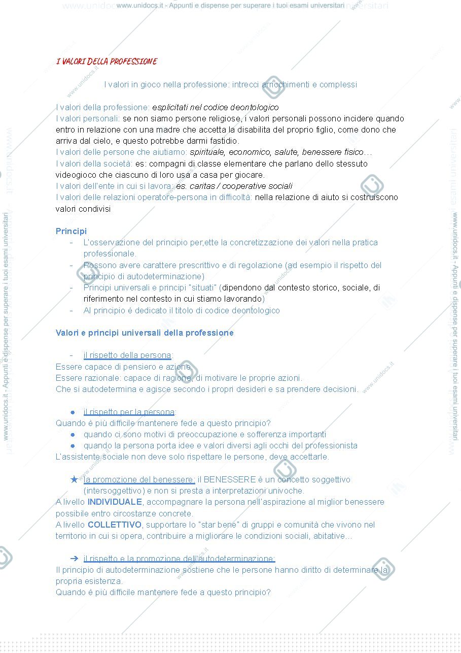 Anteprima pagina 1 — Valori della professione 